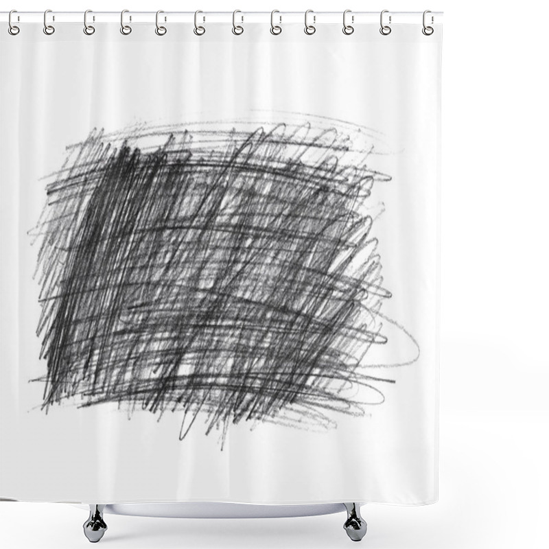 Personality  Pencil Doodle Scribbles Isolated On White Background Shower Curtains