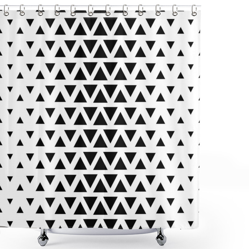 Personality  Seamless Black And White Triangle Pattern Shower Curtains