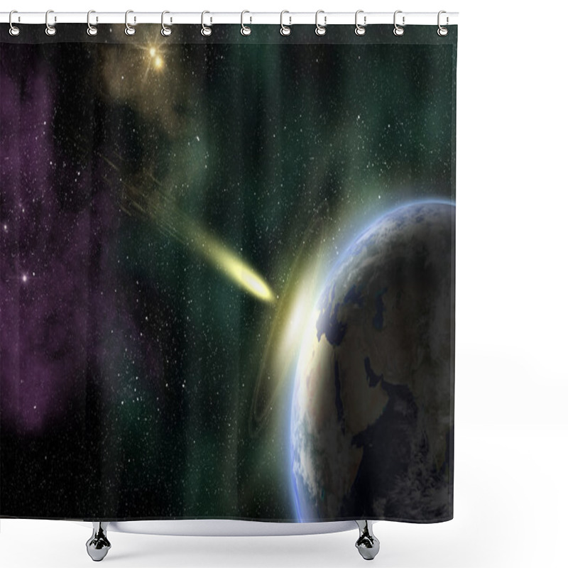 Personality  Earth And Asteroid Shower Curtains