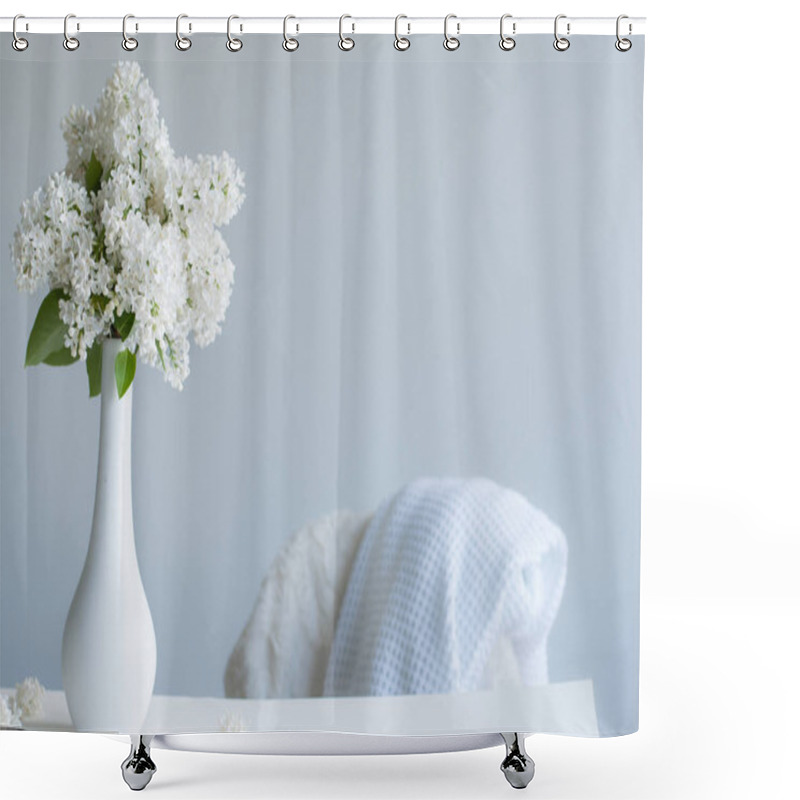 Personality  Vase With White Lilac Shower Curtains