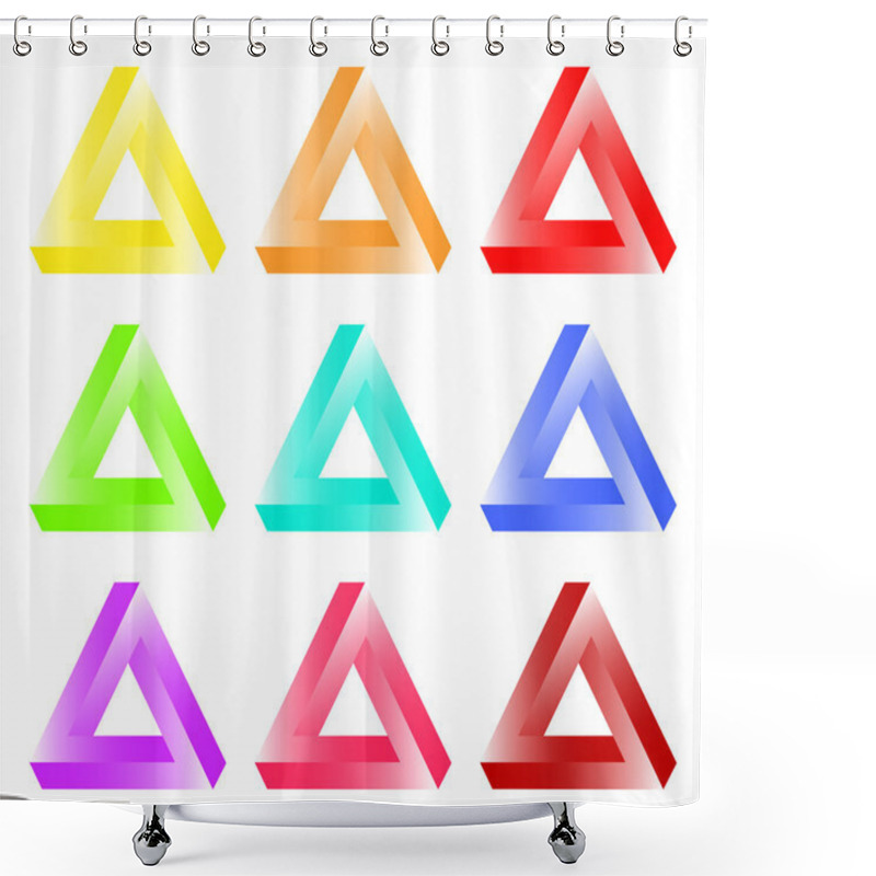 Personality  Impossible Triangles Optical Illusion Shower Curtains