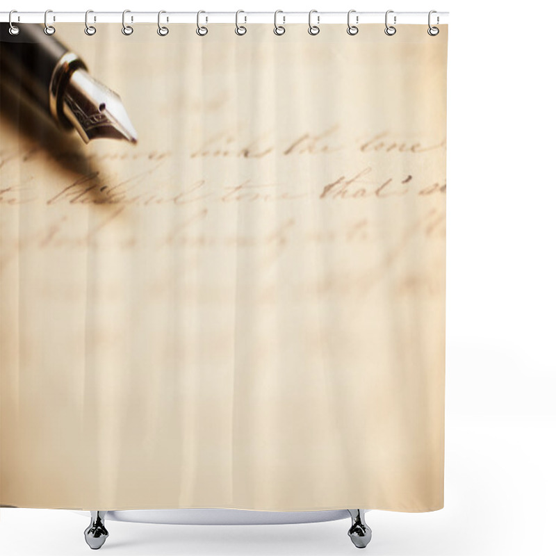 Personality  Antique Handwritten Letter Shower Curtains