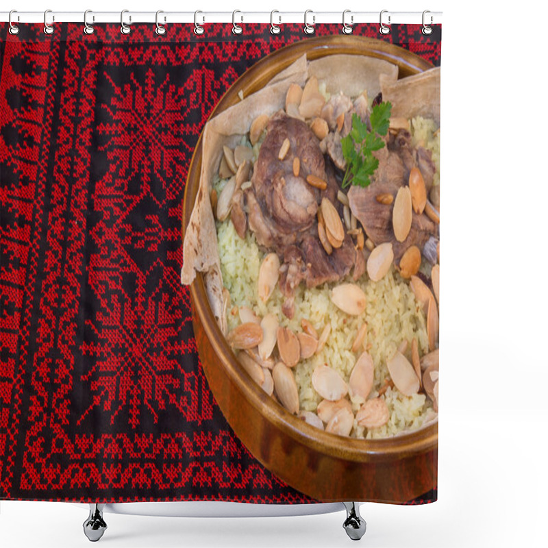 Personality  Traditional Jordanian food Mansaf shower curtains