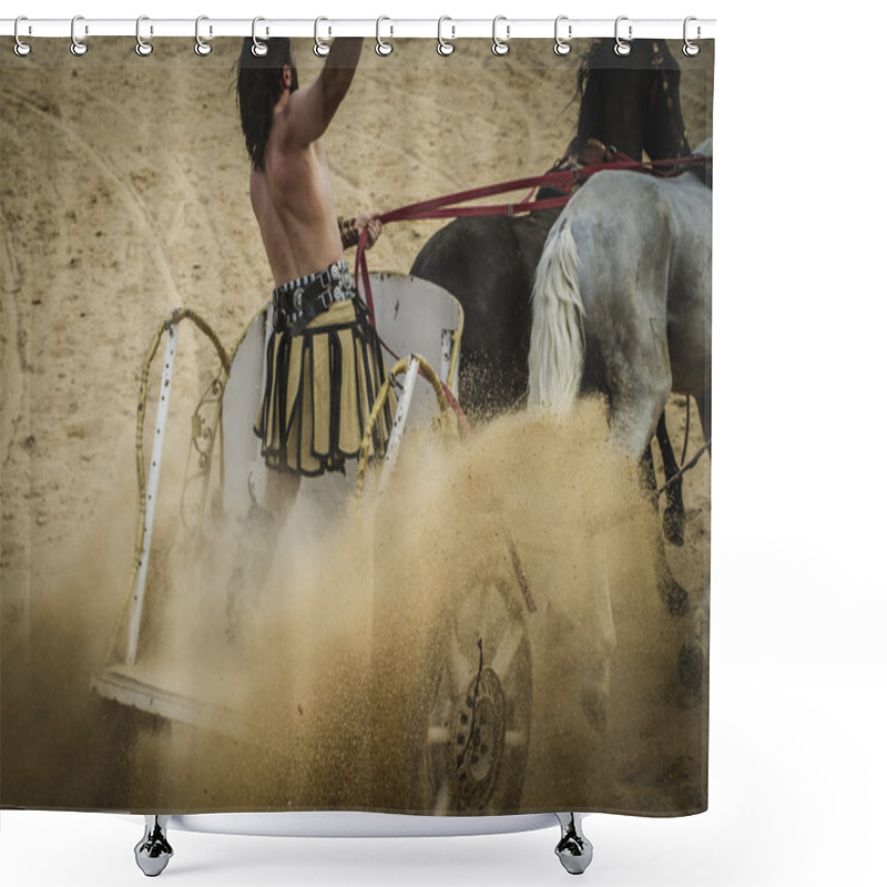 Personality  Chariot Race In A Roman Circus Shower Curtains