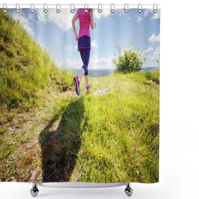 Personality  Woman Healthy Trail Run Shower Curtains