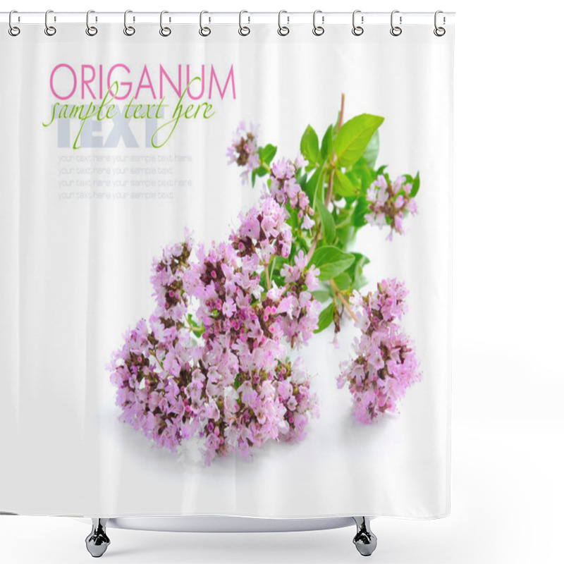 Personality  Bunch Of Fresh Oregano (Origanum Vulgare) Isolated On White Back Shower Curtains