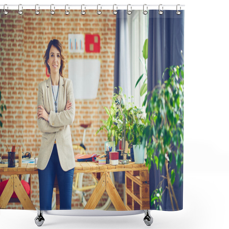 Personality  Elegant Businesswoman At Modern Office Shower Curtains