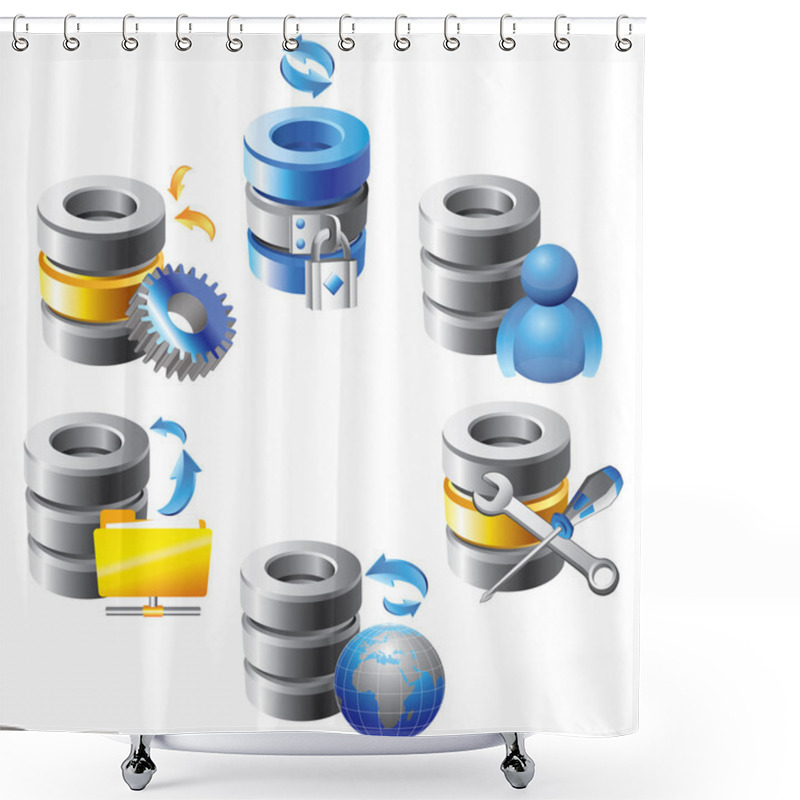 Personality  Database - Web Hosting Icons Shower Curtains