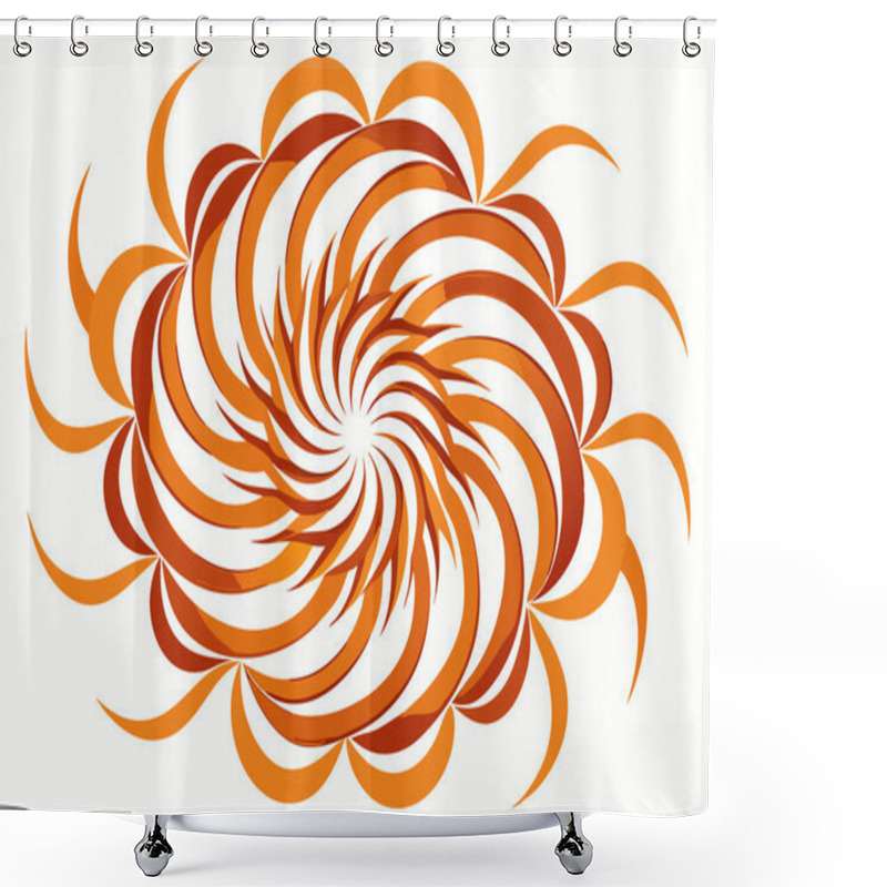 Personality  Vibrant Abstract Flower Design With Spiral Pattern Shower Curtains