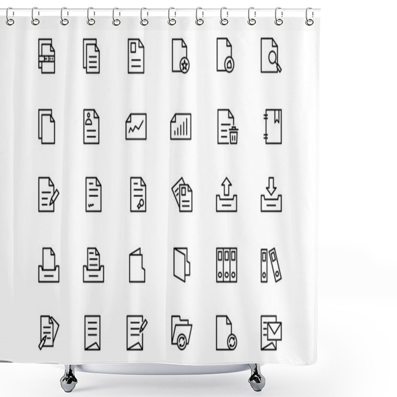 Personality  Files And Folders 4 Shower Curtains