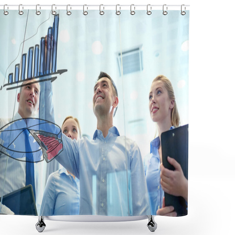 Personality  Smiling Business People With Marker And Stickers Shower Curtains