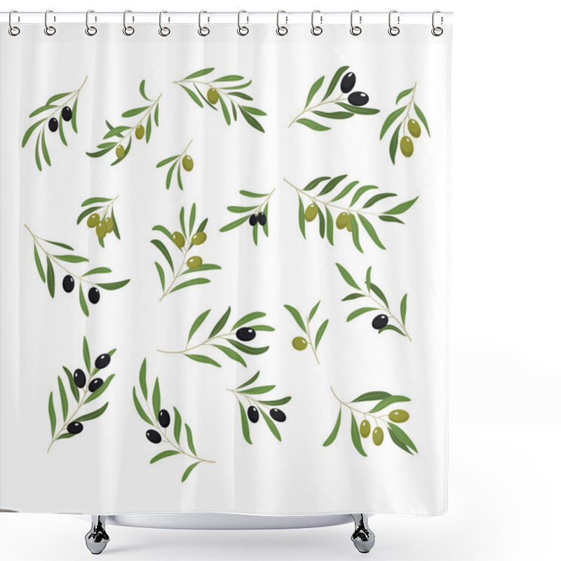 Personality  Olive Branches. Vector Illustration Shower Curtains