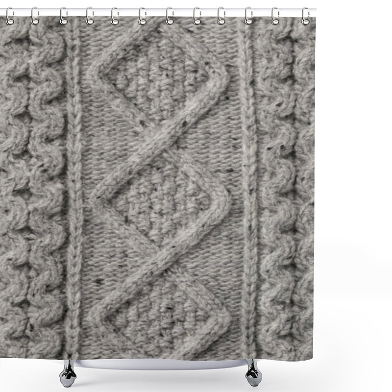 Personality  Grey Sweater With Pattern Shower Curtains