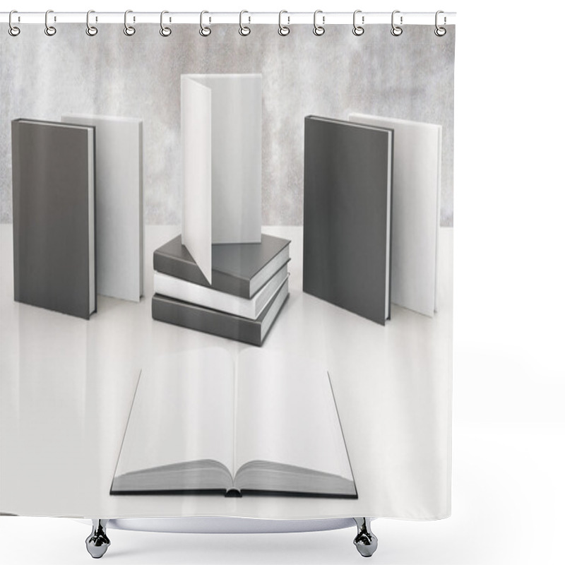 Personality  Study Concept With Opened Books Shower Curtains