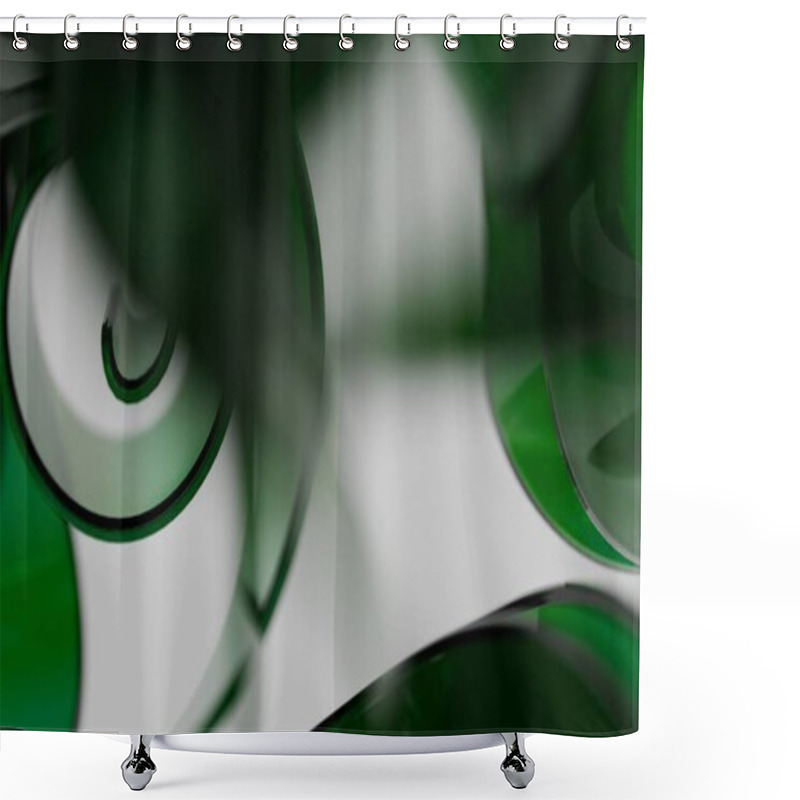 Personality  Abstract Dark Green And Black Fluid Shapes With Subtle Highlights Shower Curtains