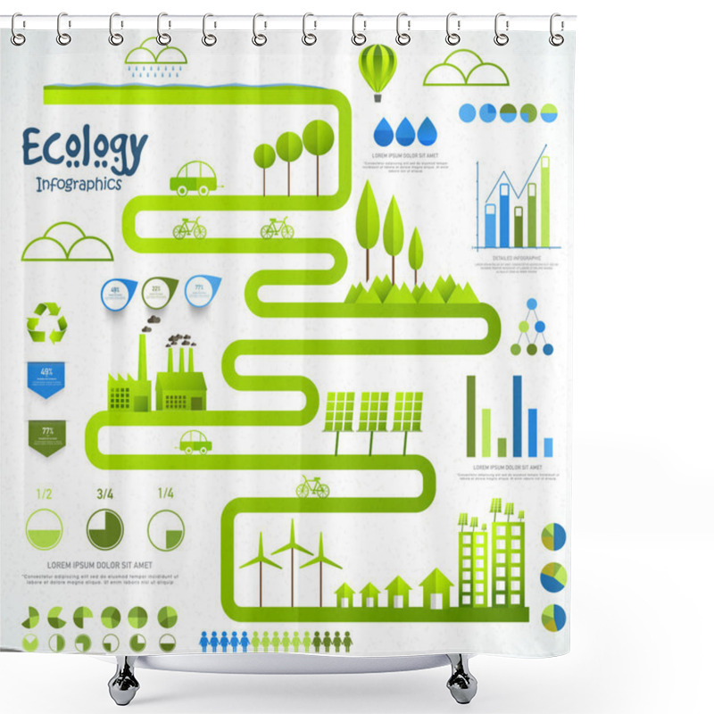 Personality  Set Of Ecology Infographic Elements. Shower Curtains