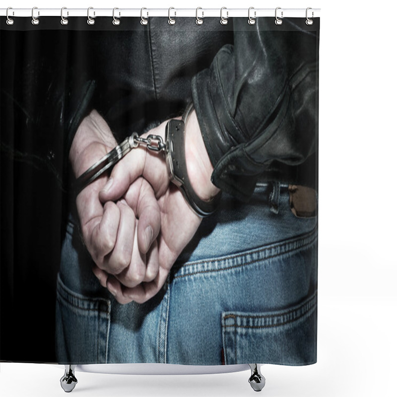 Personality  Man In Handcuffs Shower Curtains