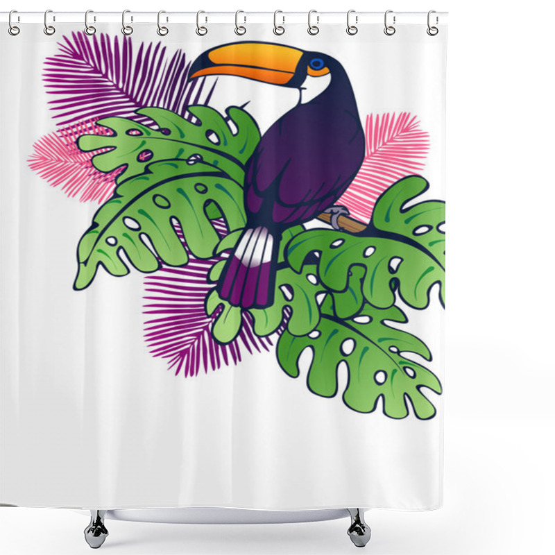 Personality  Vibrant Vertical Toucan Background Shower Curtains