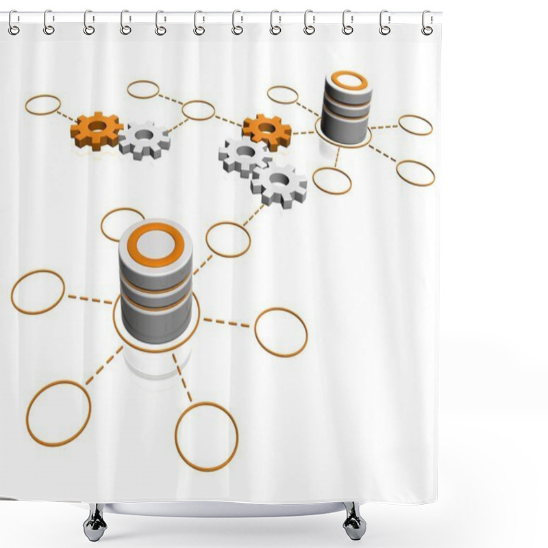 Personality  Databases Interconnect Shower Curtains