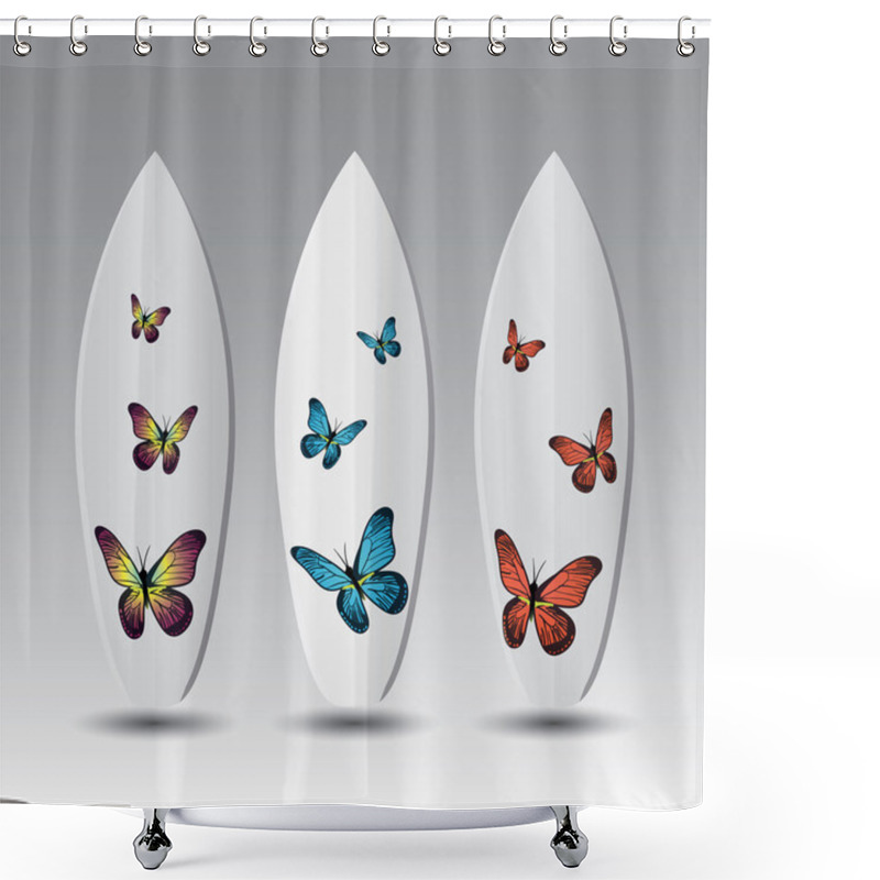 Personality  Vector Surfboard Design Templates Shower Curtains