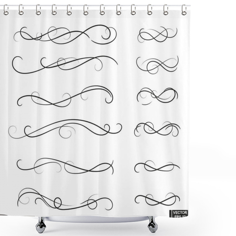 Personality  Set Of Curls And Scrolls For Design Shower Curtains