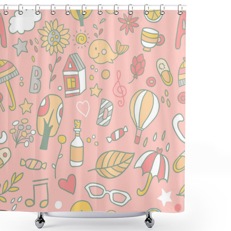 Personality  Seamless Baby Pattern Shower Curtains