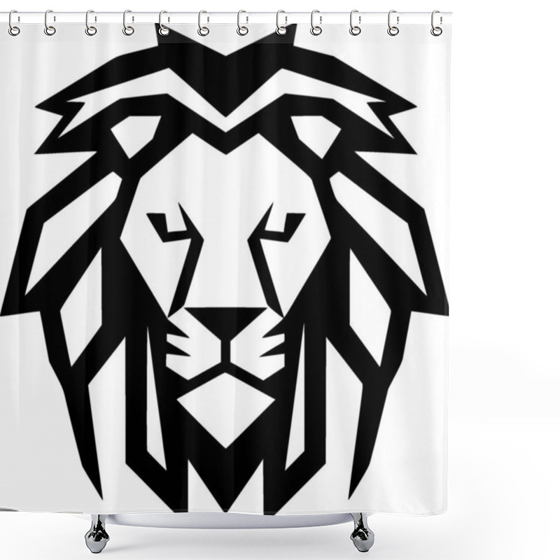 Personality  Lion - Minimalist And Flat Logo - Vector Illustration Shower Curtains