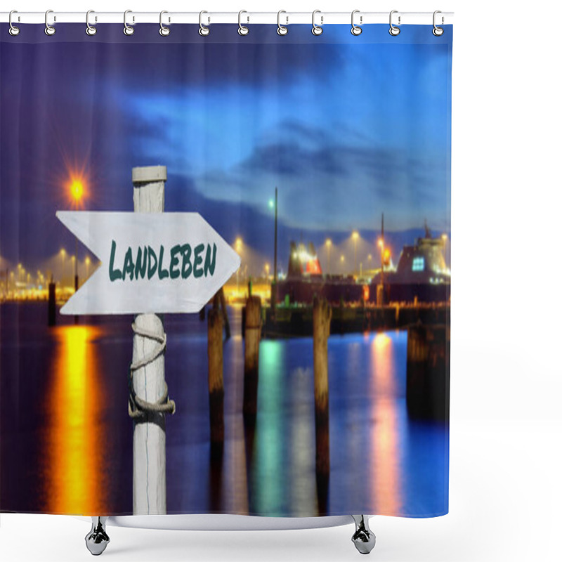 Personality  A Picture With Signposts In The Direction Of Rural Life In German Shower Curtains