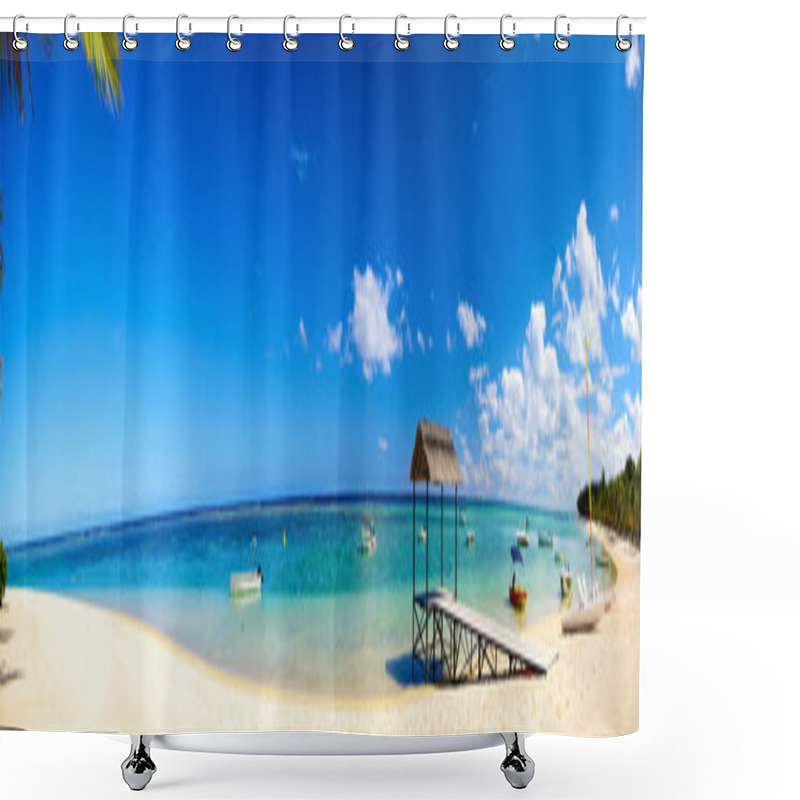 Personality  Tropical Sand Beach Panorama Shower Curtains