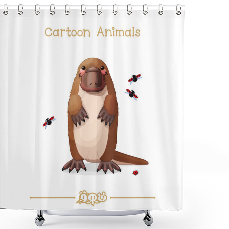 Personality   Toons Series Cartoon Animals: Platypus & Ladybugs Shower Curtains