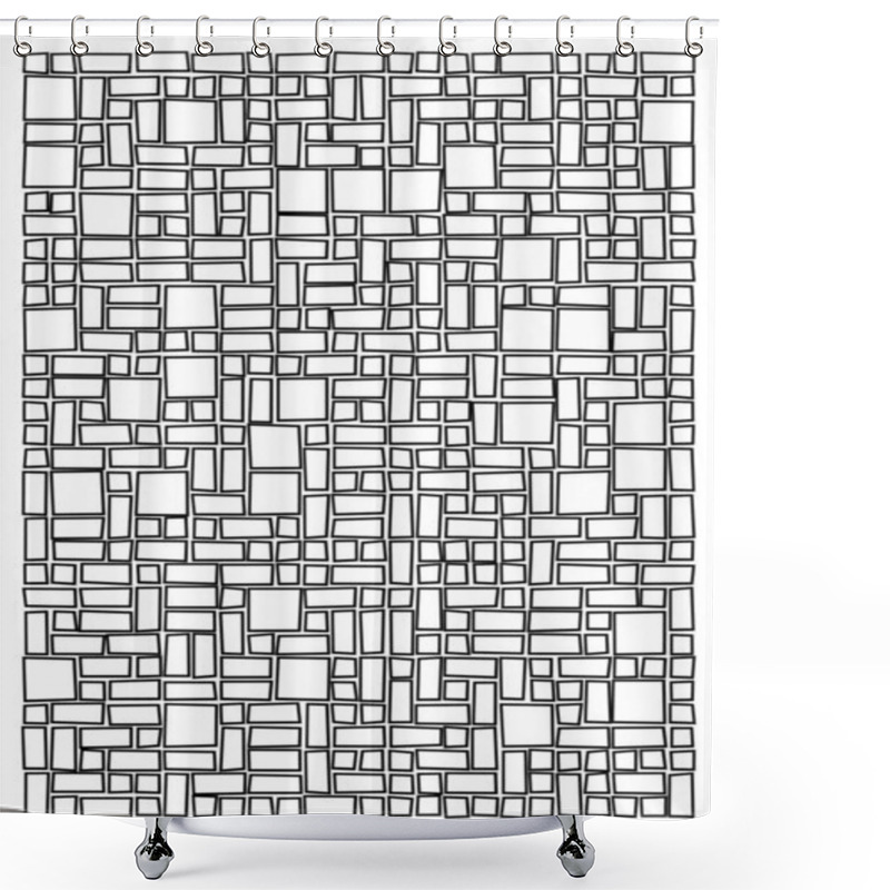 Personality  Offset Quads Generative Art Background Art Illustration Shower Curtains