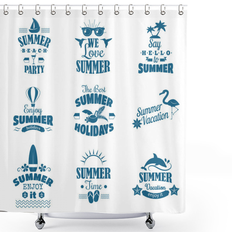 Personality  Summer Emblem Vector Set. Shower Curtains