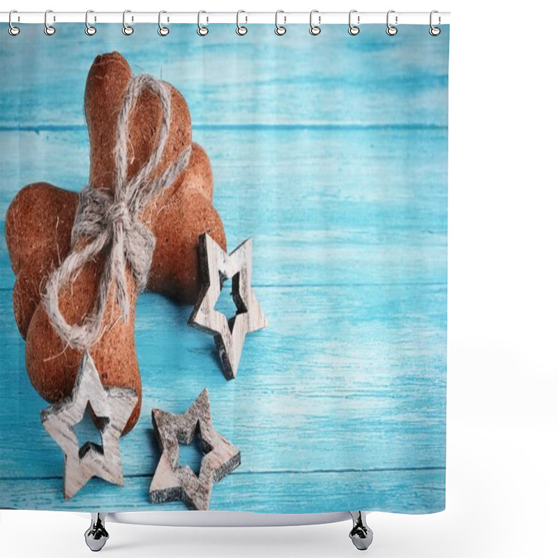 Personality  Christmas Background Whith Doggy Biscuits Shower Curtains