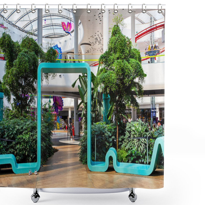 Personality  Beautiful Stylish Interior With Living Plants In The Mall Shower Curtains