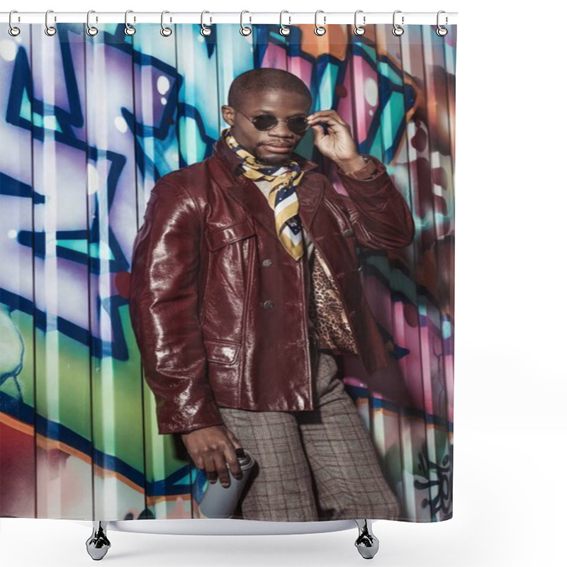 Personality  African American Man Holding Paint Can Shower Curtains