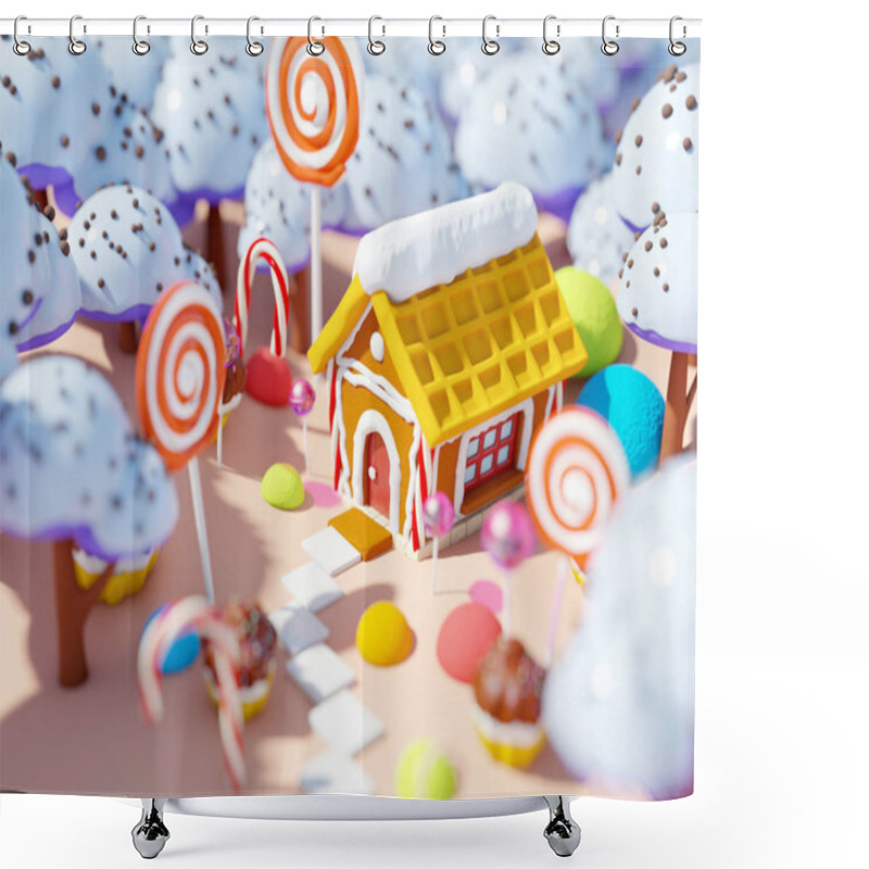 Personality  Candy Land Landscape Shower Curtains