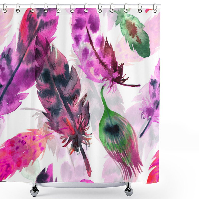 Personality  Sketch Of Feather Shower Curtains