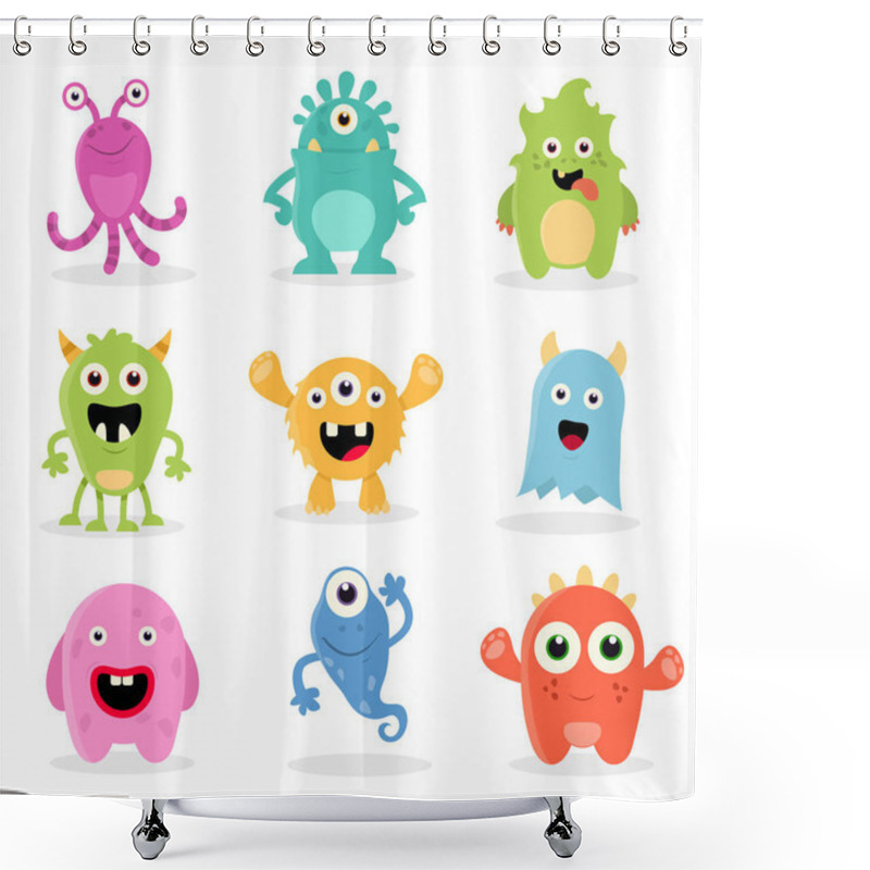 Personality  Cute Cartoon Monsters Shower Curtains