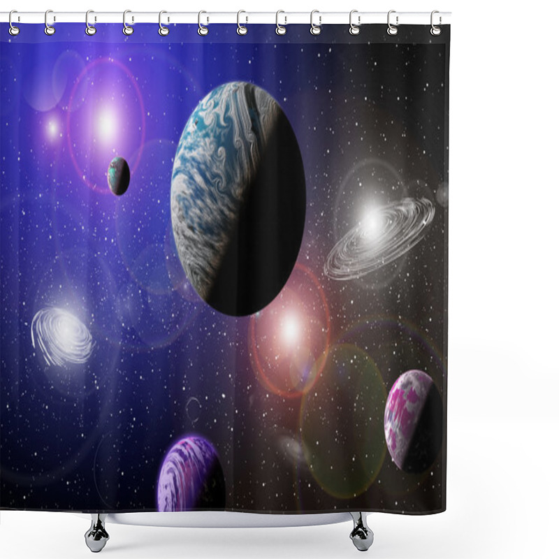 Personality  Planets In Space Shower Curtains