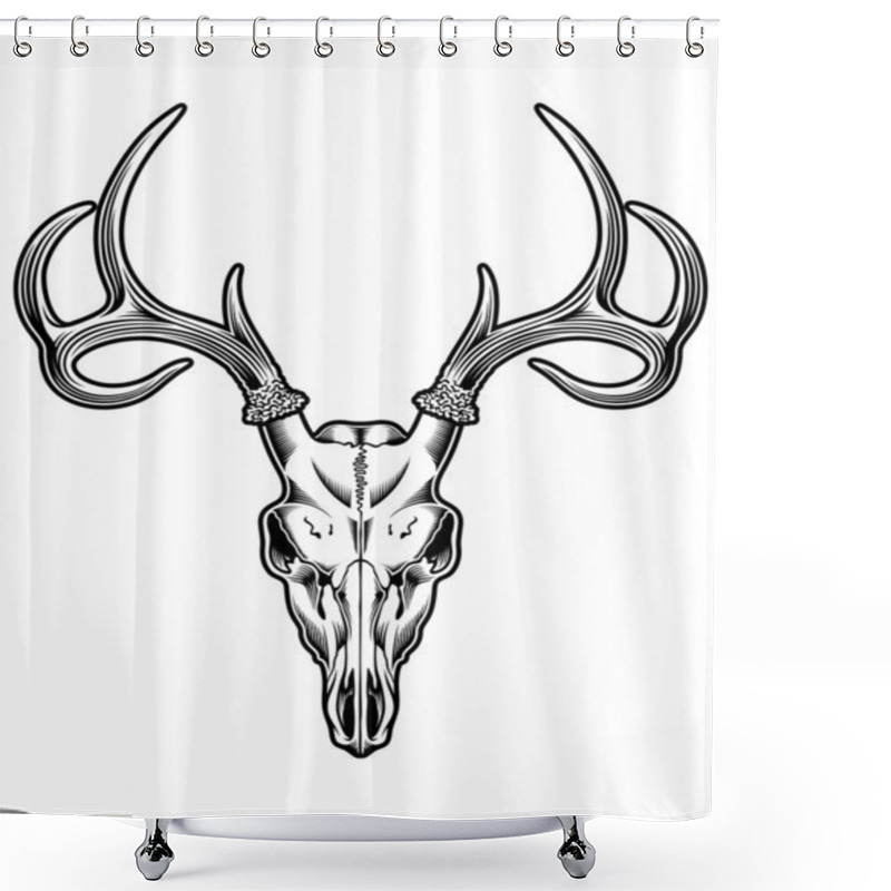 Personality  Deer Skull Vector Shower Curtains