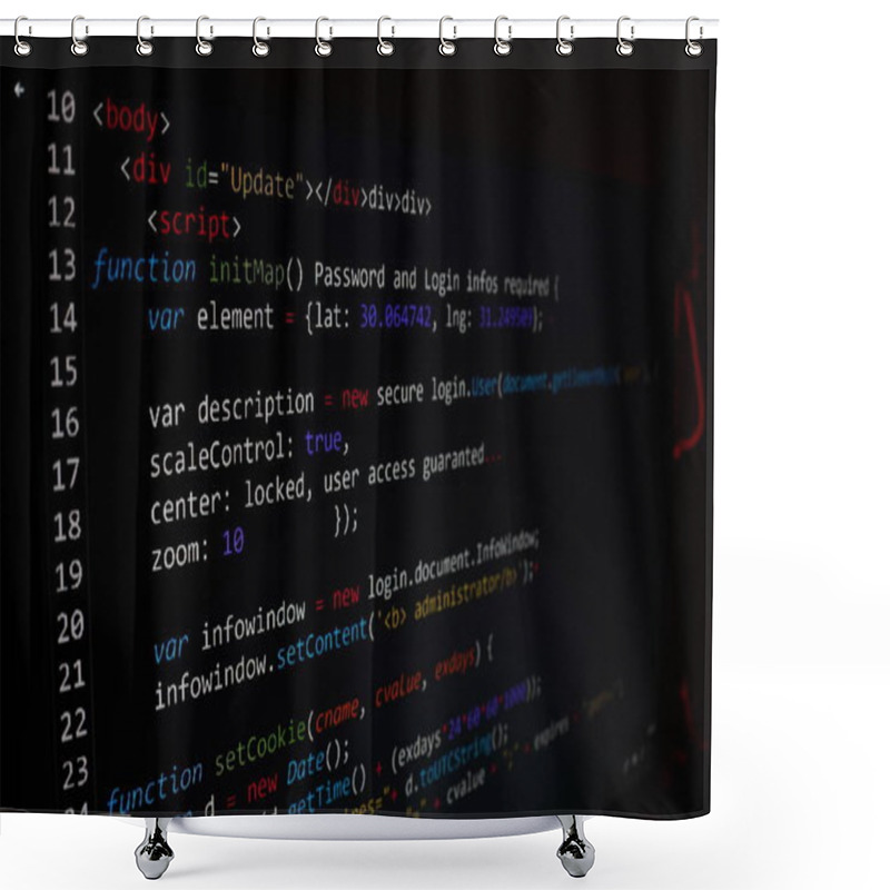 Personality  Programing Sql Php Source Code On Screen Shower Curtains