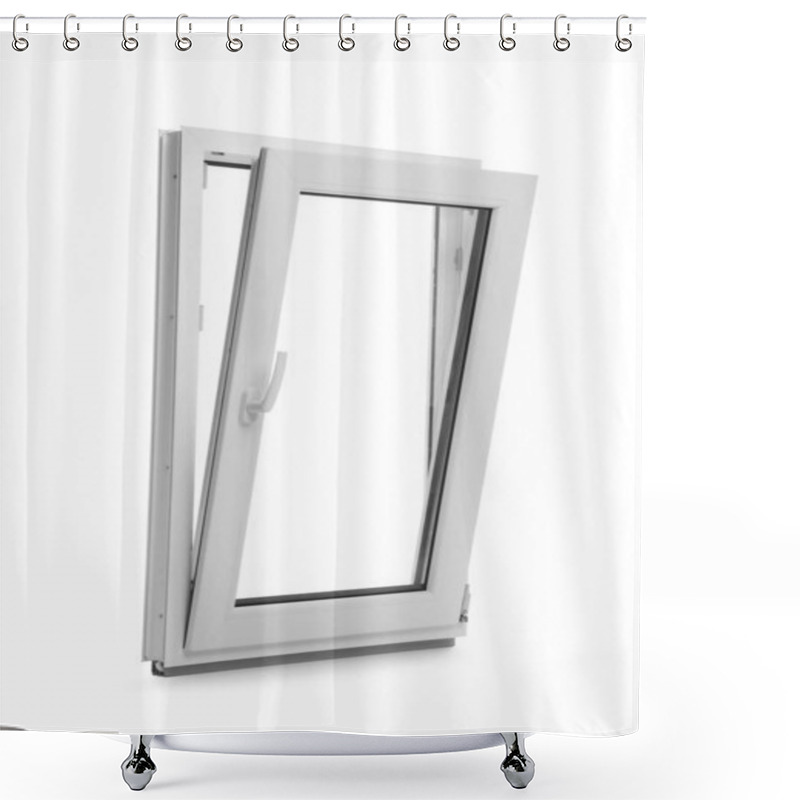 Personality  New Modern Single Casement Window Isolated On White Shower Curtains