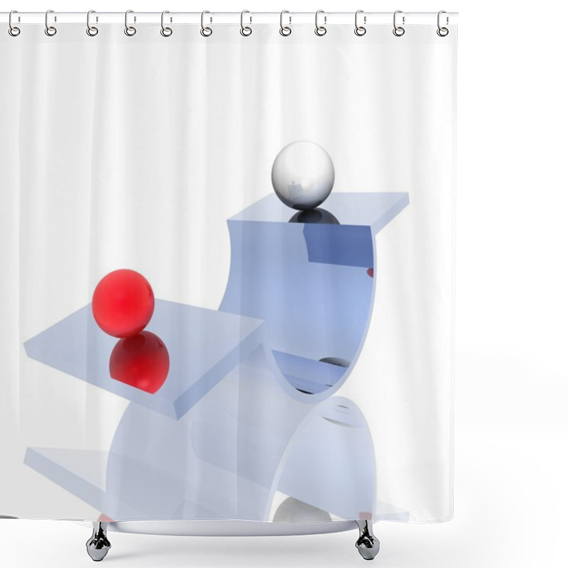 Personality  Swing With Spheres Shower Curtains