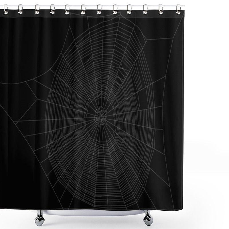 Personality  Large Isolated White Spider Web Shower Curtains