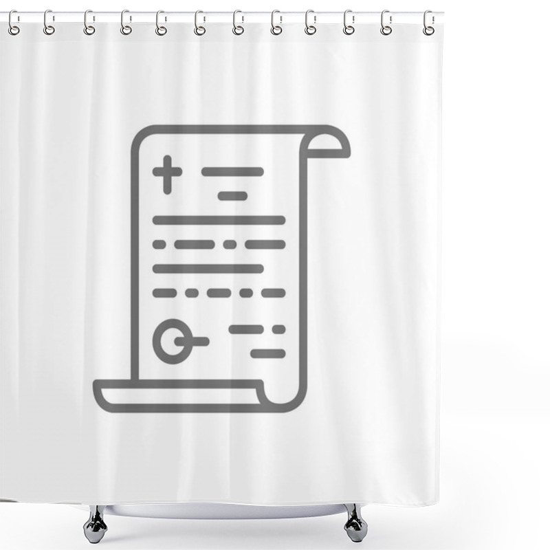 Personality  Vector Funeral Testament, Last Will Line Icon. Shower Curtains