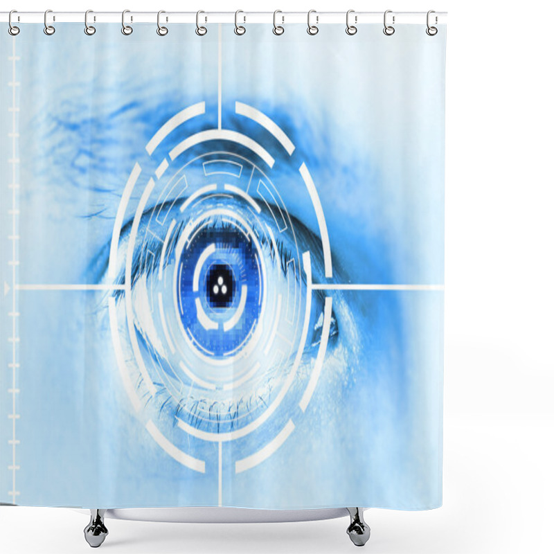 Personality  Technology Scan Man's Eye For Security Or Identification Shower Curtains