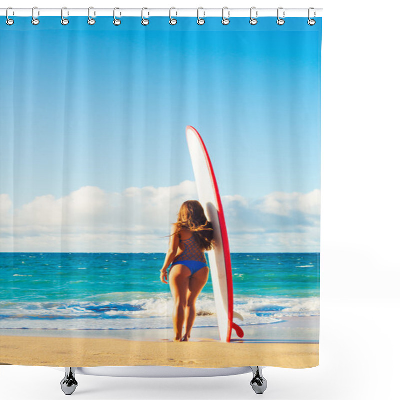 Personality  Beautiful Surfer Girl Shower Curtains