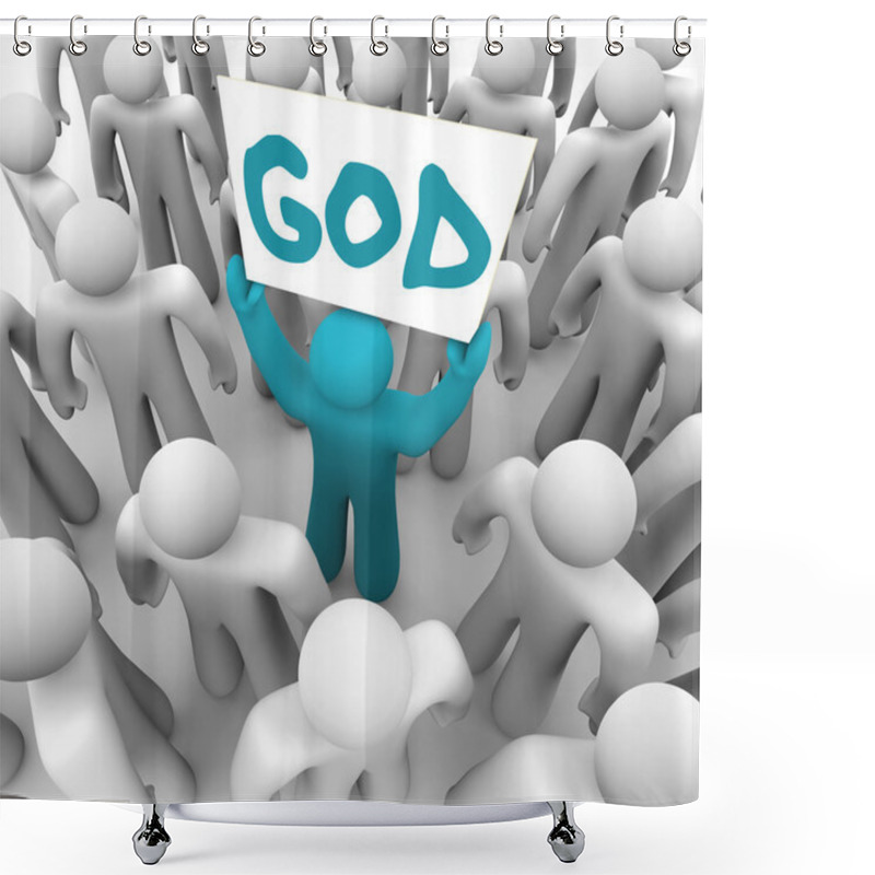 Personality  Person Holding Sign Spreading Word Of God Shower Curtains