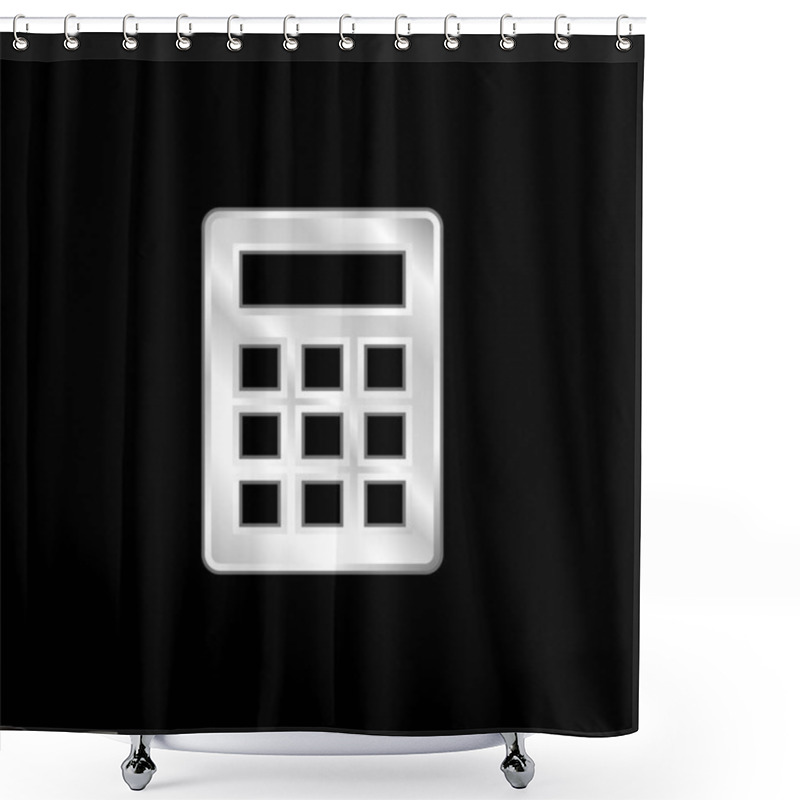 Personality  Basic Calculator Silver Plated Metallic Icon Shower Curtains