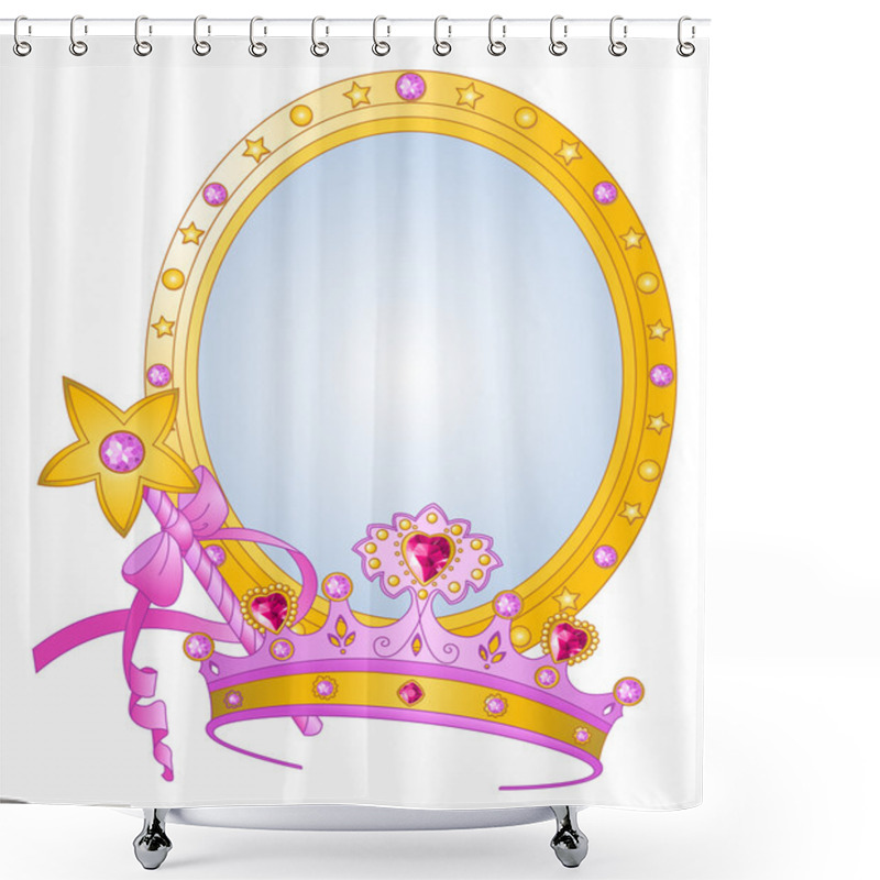 Personality  Crown, Magic Wand And Mirror Shower Curtains